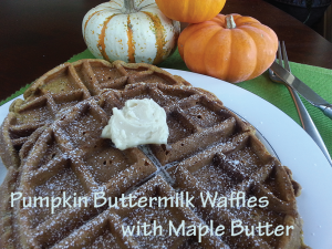 Buttermilk Pumpkin Waffles with Maple Butter 