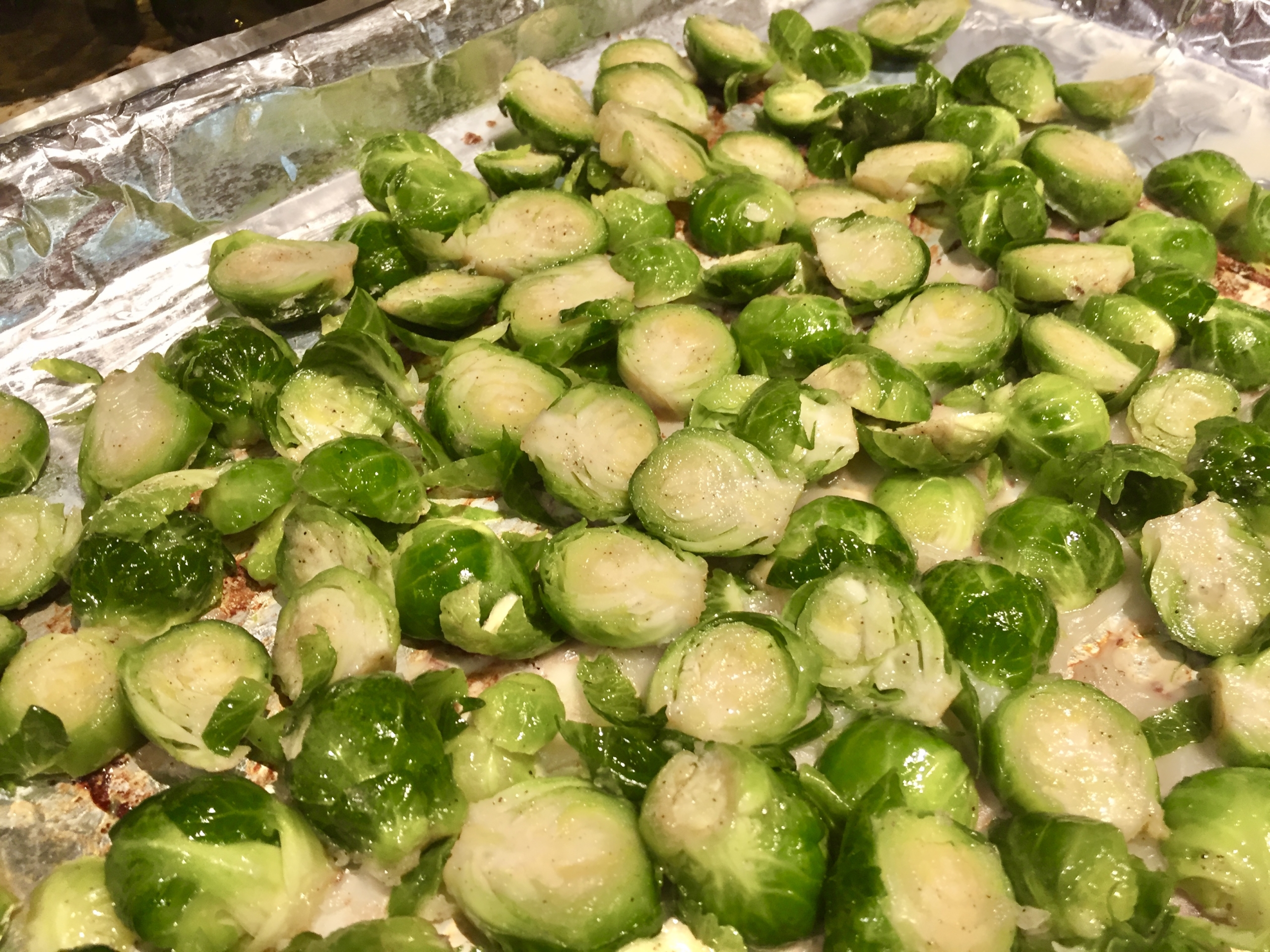 Crispy Brussel Sprouts with Bacon and Parmesan