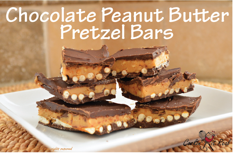 No Bake Chocolate Peanut Butter Pretzel Bars Cookin' It Real
