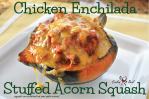 chicken enchilada stuffed acorn squash